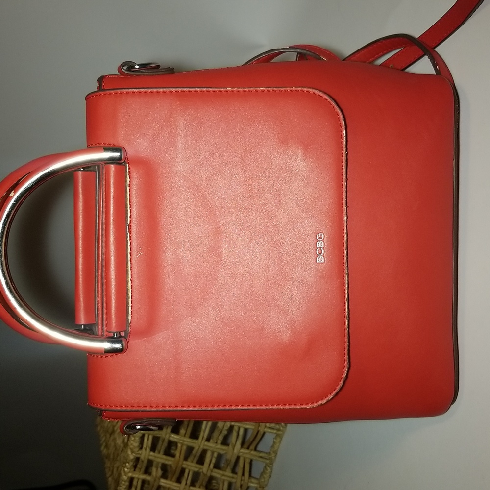 BCBG women's backpack Style bag,red,vegan  leather.